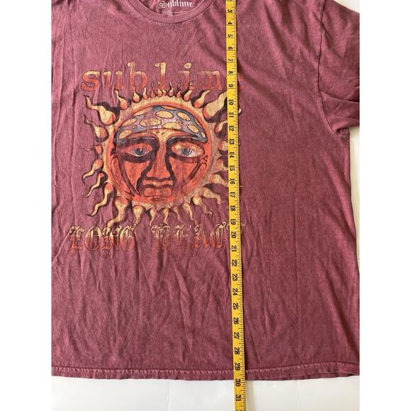 Sublime Oversized T-Shirt Women XL Red Print Skater Relaxed Fit Short Sleeve - Picture 5 of 8